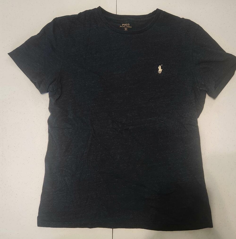POLO Ralph Lauren Men's S Navy Blue Short Sleeve White Pony LOGO T Shirt